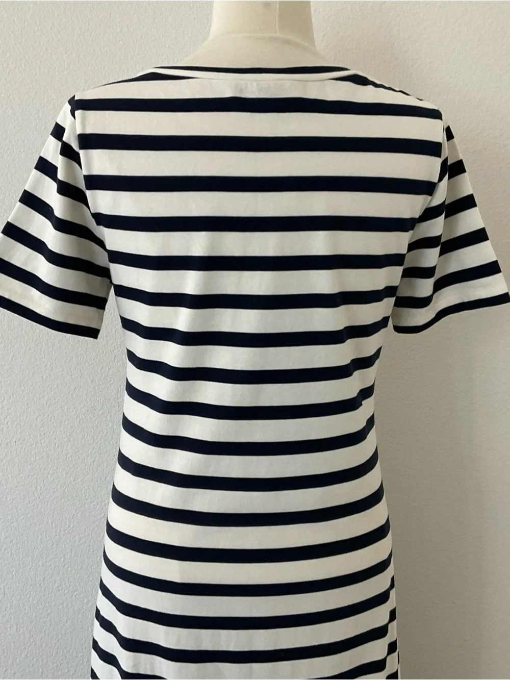 J. Crew Striped Scoop Neck Navy & White Short Sleeve Maxi Dress M